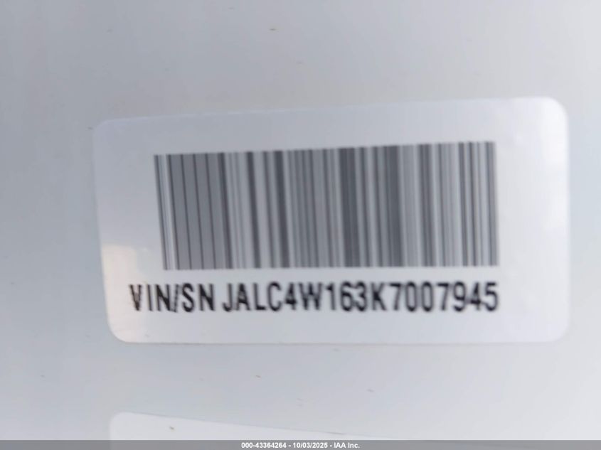 2019 Isuzu Npr Hd VIN: JALC4W163K7007945 Lot: 43364264