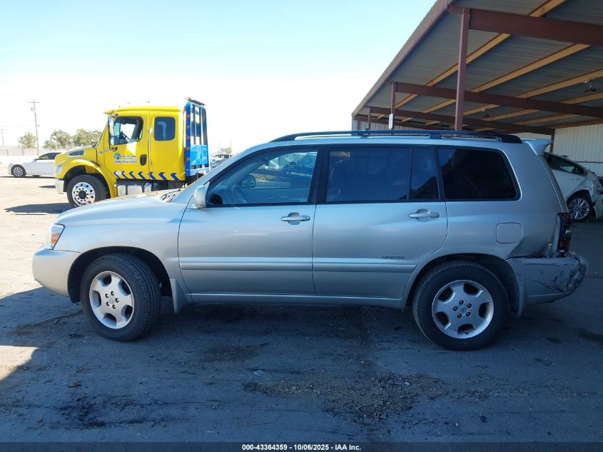 2007 Toyota Highlander Limited V6 VIN: JTEEP21A270227295 Lot: 43364359