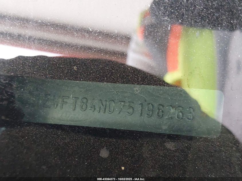 2007 Ford Mustang V6 Deluxe/V6 Premium VIN: 1ZVFT84N075196263 Lot: 43364373