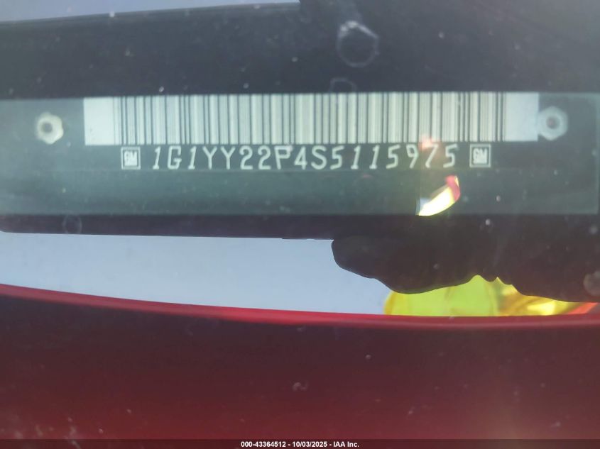 1995 Chevrolet Corvette VIN: 1G1YY22P4S5115975 Lot: 43364512