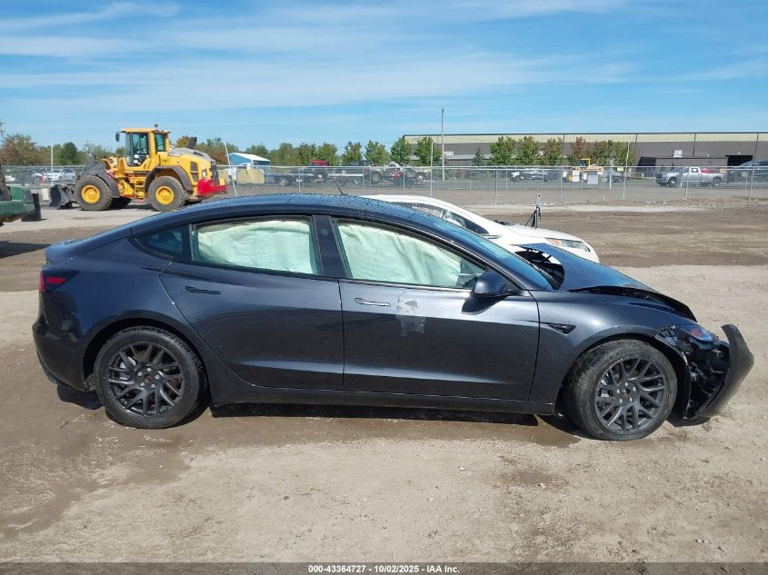 2025 Tesla Model 3 Long Range All-Wheel Drive VIN: 5YJ3E1EB3SF877455 Lot: 43364727