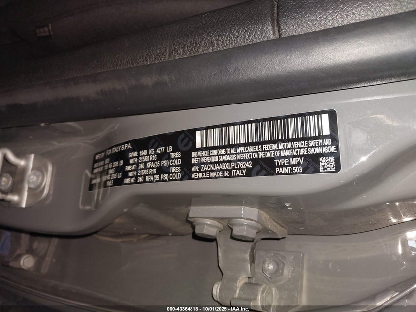 2020 JEEP RENEGADE SPORT FWD - ZACNJAABXLPL76242