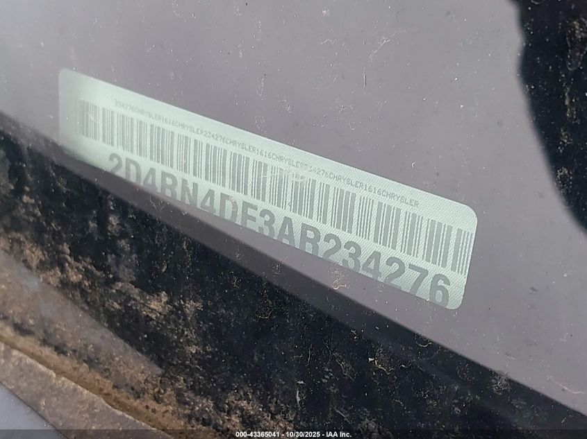 2010 Dodge Grand Caravan Se VIN: 2D4RN4DE3AR234276 Lot: 43365041