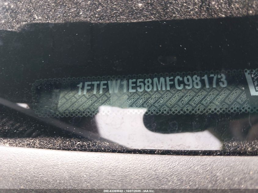 2021 Ford F-150 Lariat VIN: 1FTFW1E58MFC98173 Lot: 43365048