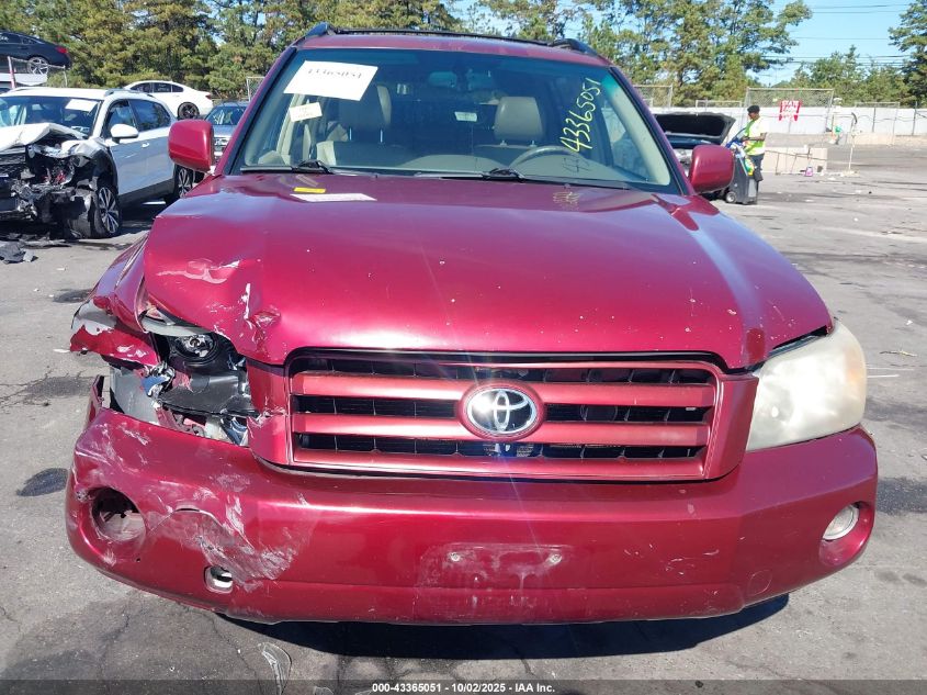 2005 Toyota Highlander Limited V6 VIN: JTEEP21A750097592 Lot: 43365051