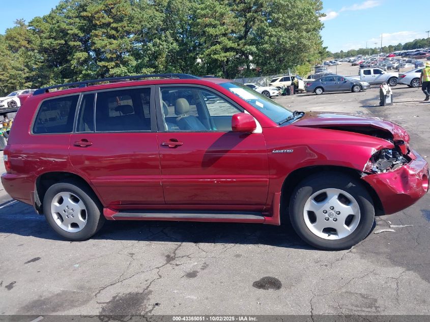 2005 Toyota Highlander Limited V6 VIN: JTEEP21A750097592 Lot: 43365051
