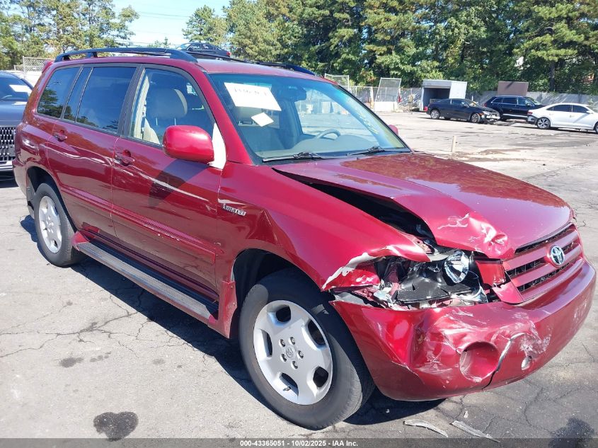 2005 Toyota Highlander Limited V6 VIN: JTEEP21A750097592 Lot: 43365051