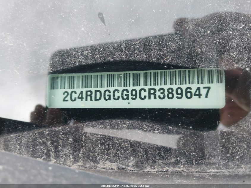 2012 Dodge Grand Caravan Sxt VIN: 2C4RDGCG9CR389647 Lot: 43365111