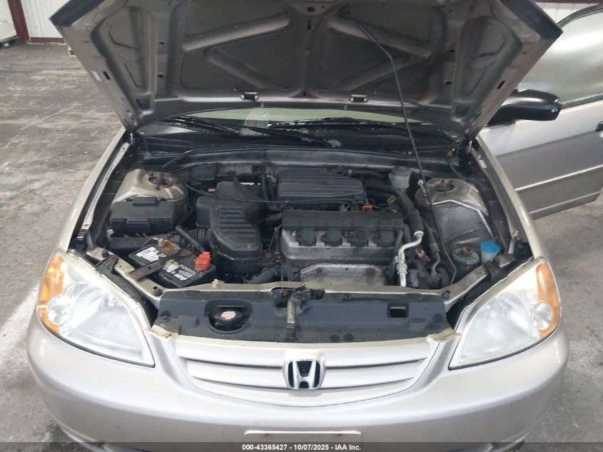 2001 Honda Civic Lx VIN: JHMES16521S009537 Lot: 43365427