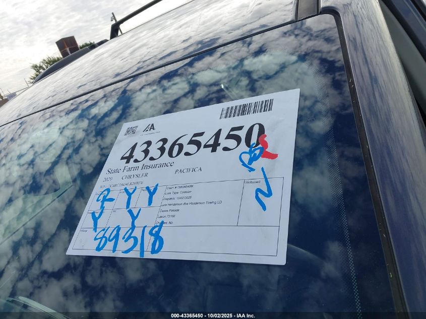 2020 Chrysler Pacifica Touring L VIN: 2C4RC1BG4LR269076 Lot: 43365450