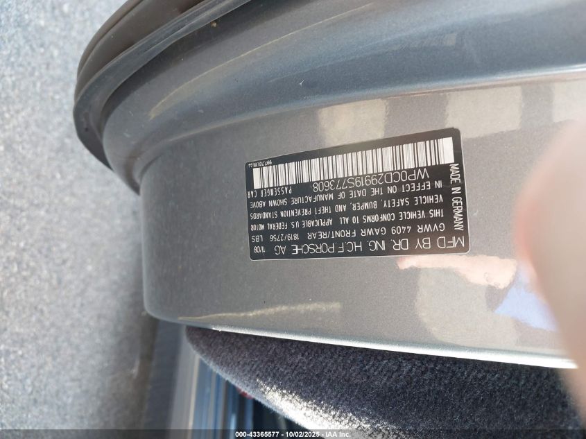 2009 Porsche 911 Turbo VIN: WP0CD29919S773608 Lot: 43365577