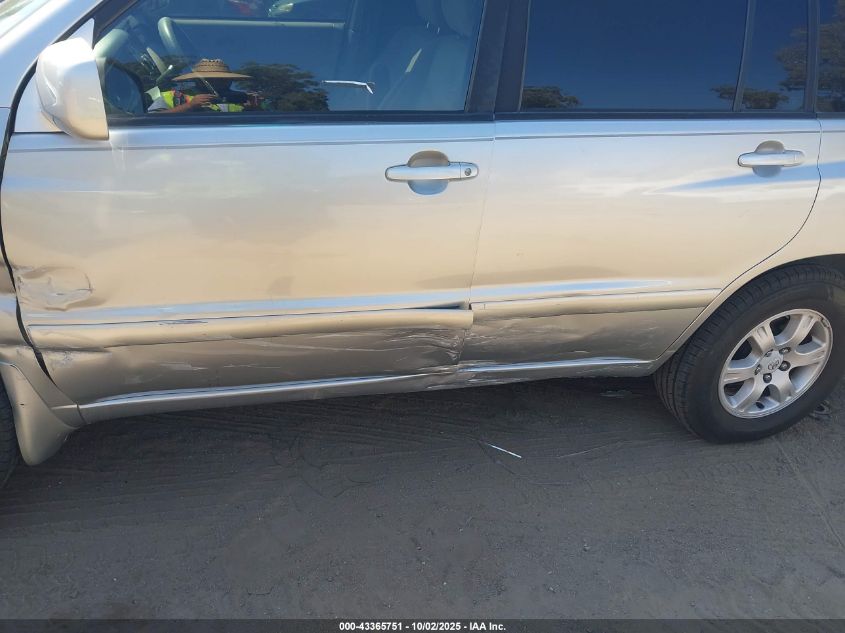 2001 Toyota Highlander V6 VIN: JTEGF21A710010134 Lot: 43365751