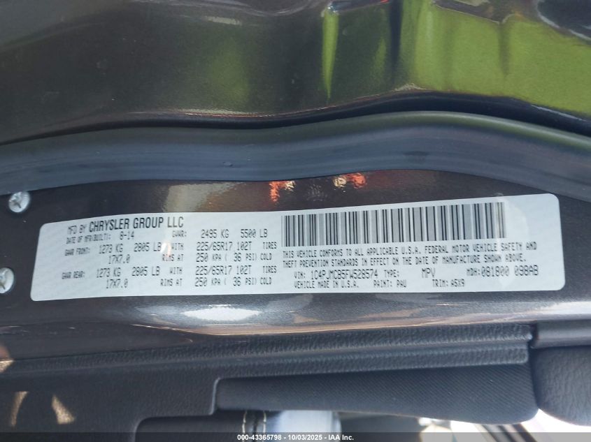 2015 Jeep Cherokee Latitude VIN: 1C4PJMCB5FW528574 Lot: 43365798