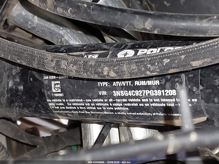 2023 Polaris Rzr Turbo R 4 Premium Ride Command VIN: 3NSG4C927PG391208 Lot: 43365868