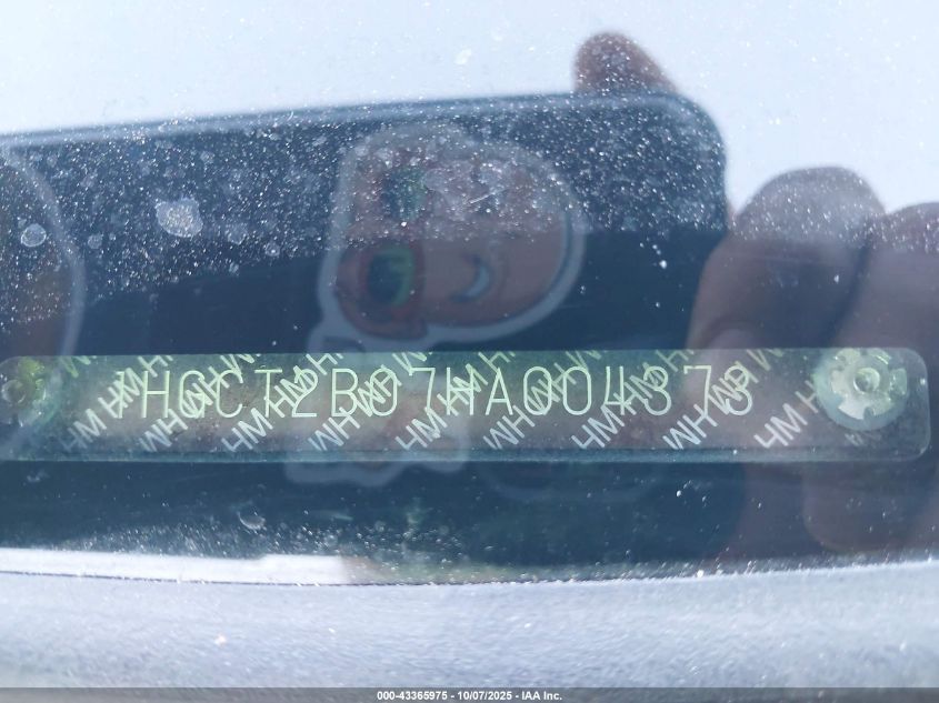 2017 Honda Accord Touring V6 VIN: 1HGCT2B07HA004373 Lot: 43365975