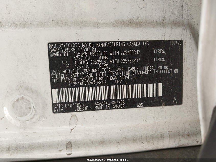 2023 TOYOTA RAV4 LE - 2T3F1RFV3PW406407