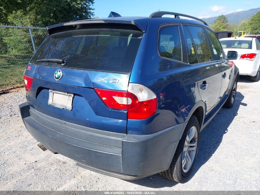2005 BMW X3 3.0I VIN: WBXPA93485WD06632 Lot: 43366282