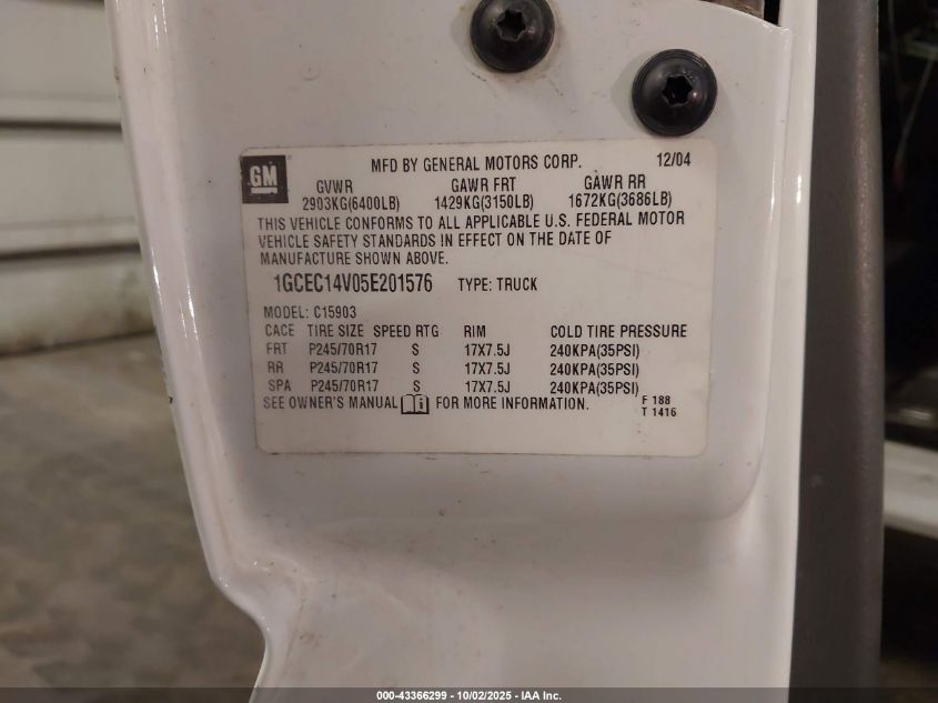 2006 Chevrolet Silverado 1500 Work Truck VIN: 3GCEK14V36G244581 Lot: 43366299