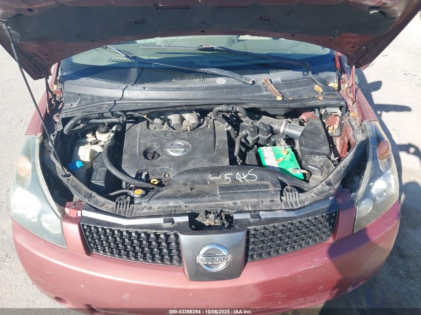 2004 Nissan Quest 3.5 S VIN: 5N1BV28U74N336892 Lot: 43366394
