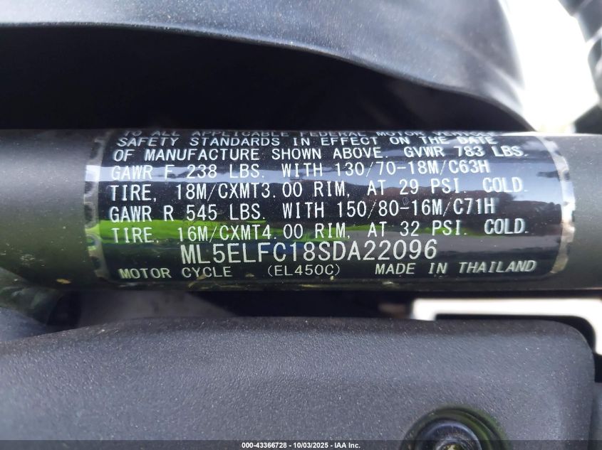 2025 Kawasaki El450 C VIN: ML5ELFC18SDA22096 Lot: 43366728