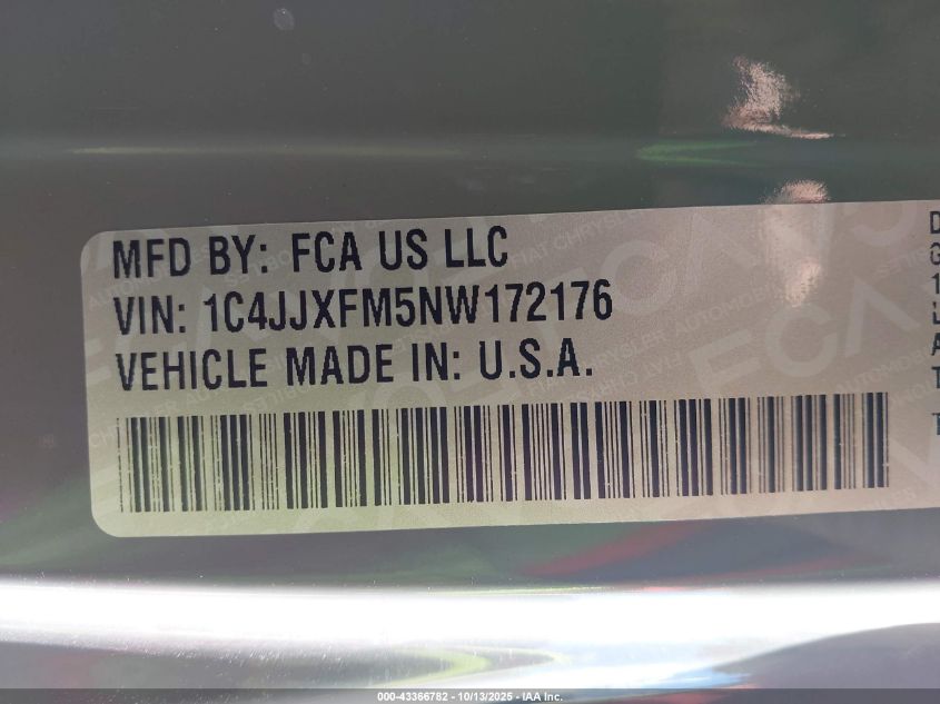 2022 Jeep Wrangler Unlimited Rubicon 4X4 VIN: 1C4JJXFM5NW172176 Lot: 43366782