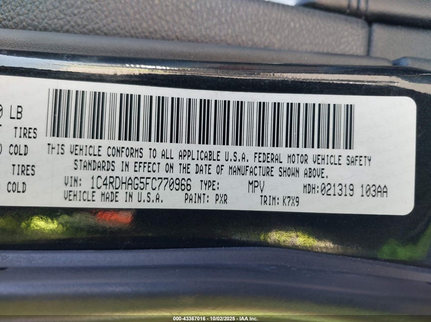 2015 DODGE DURANGO SXT - 1C4RDHAG5FC770966