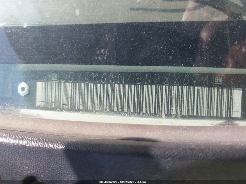 2003 Cadillac Escalade Ext Standard VIN: 3GYEK63N43G288674 Lot: 43367222