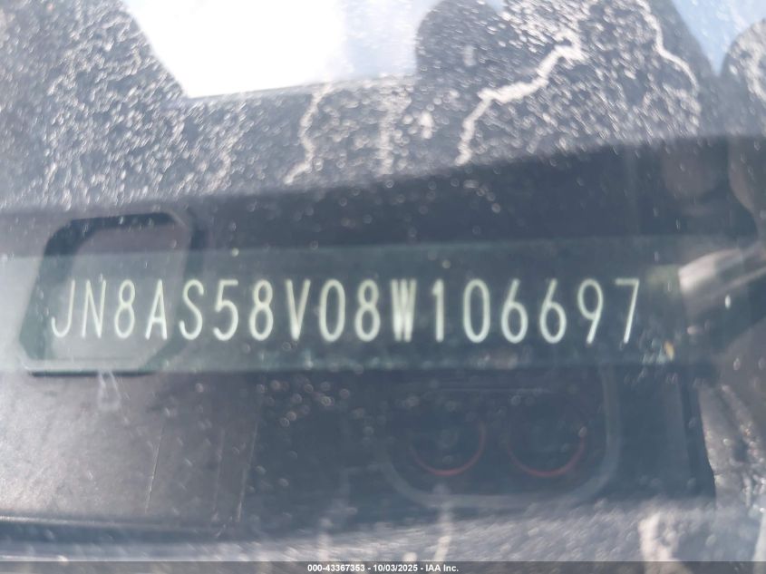 2008 Nissan Rogue Sl VIN: JN8AS58V08W106697 Lot: 43367353