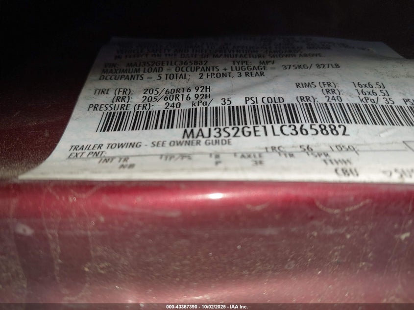 2020 FORD ECOSPORT SE - MAJ3S2GE1LC365882