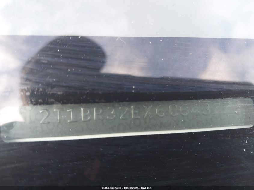 2006 Toyota Corolla Le VIN: 2T1BR32EX6C643771 Lot: 43367438