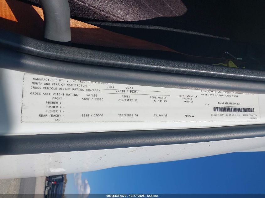 2024 Volvo Vnl VIN: 4V4NC9EHXRN646294 Lot: 43367470