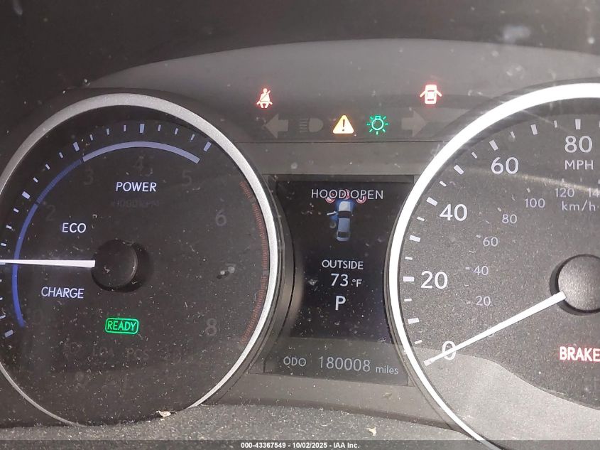 2014 Lexus Es 300H VIN: JTHBW1GG7E2075210 Lot: 43367549