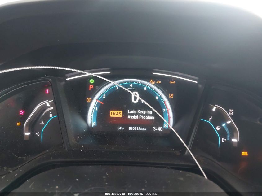 2019 Honda Civic Lx VIN: SHHFK7H30KU221189 Lot: 43367703