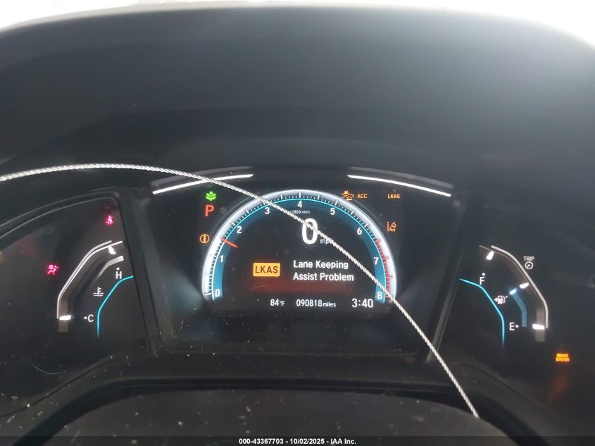 2019 Honda Civic Lx VIN: SHHFK7H30KU221189 Lot: 43367703