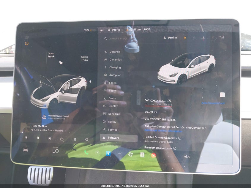 2022 Tesla Model 3 Performance Dual Motor All-Wheel Drive VIN: 5YJ3E1EC2NF123525 Lot: 43367895