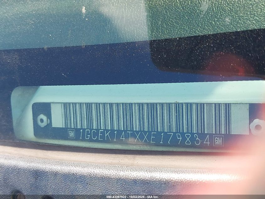 1999 Chevrolet Silverado 1500 Ls VIN: 1GCEK14TXXE179834 Lot: 43367922