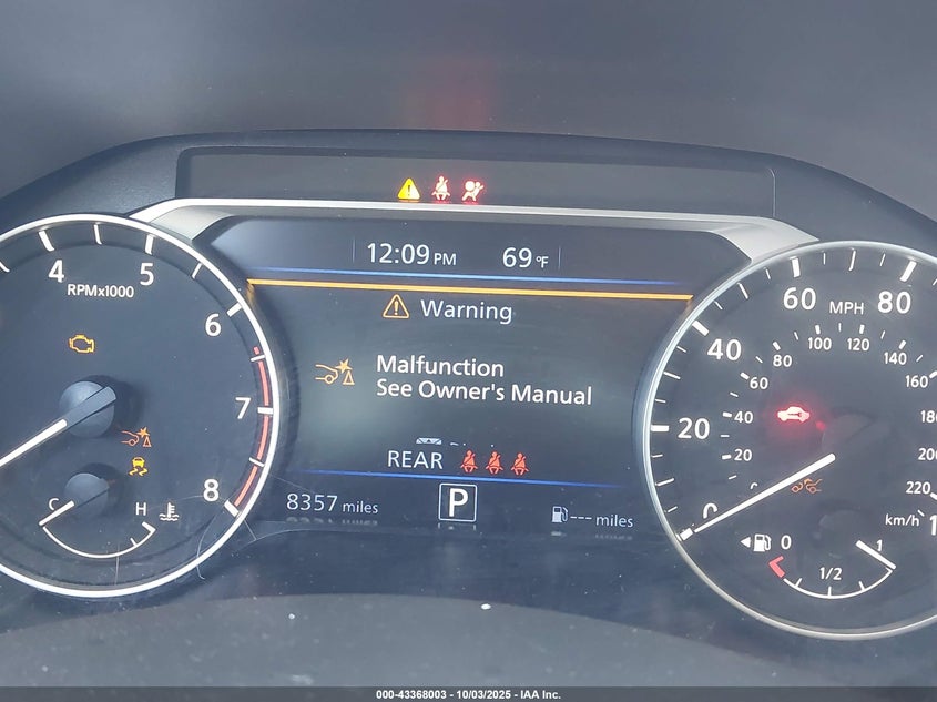 2025 Nissan Altima Sv Fwd VIN: 1N4BL4DV7SN396839 Lot: 43368003