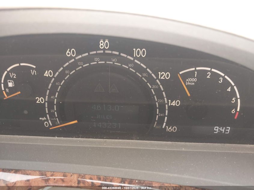 2003 Mercedes-Benz S 500 VIN: WDBNG75J23A317030 Lot: 43368046