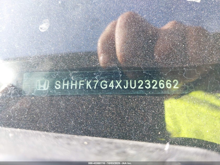 2018 HONDA CIVIC SPORT - SHHFK7G4XJU232662