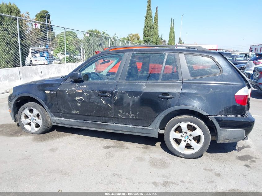 2008 BMW X3 3.0Si VIN: WBXPC93478WJ03386 Lot: 43368138