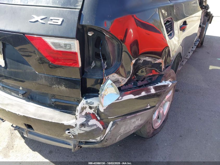 2008 BMW X3 3.0Si VIN: WBXPC93478WJ03386 Lot: 43368138