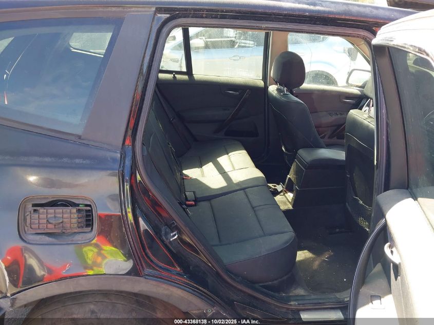 2008 BMW X3 3.0Si VIN: WBXPC93478WJ03386 Lot: 43368138