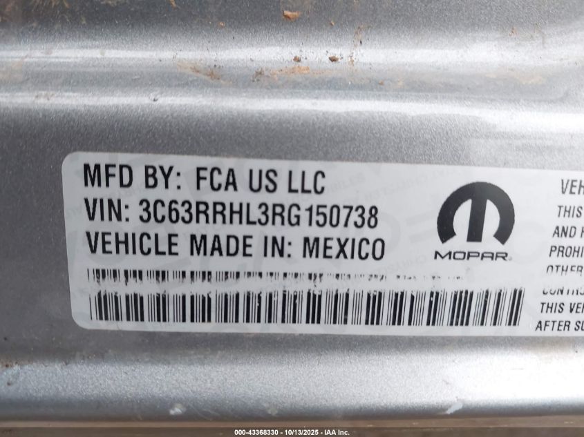2024 Ram 3500 Lone Star 4X4 8' Box VIN: 3C63RRHL3RG150738 Lot: 43368330