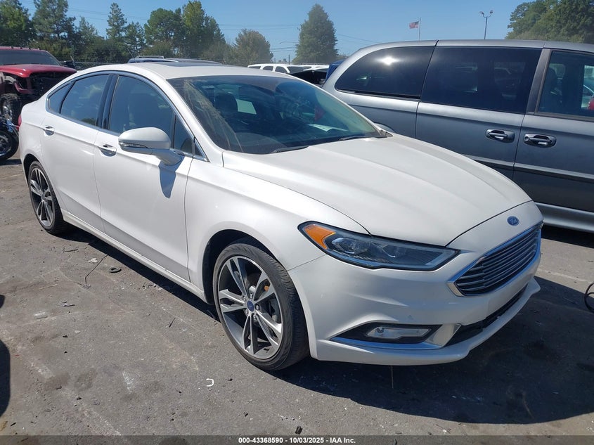 2017 Ford Fusion Titanium white sedan gasoline 3FA6P0K92HR215107 photo #1