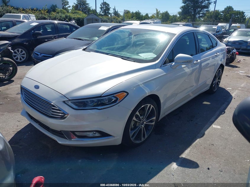 2017 Ford Fusion Titanium white sedan gasoline 3FA6P0K92HR215107 photo #3