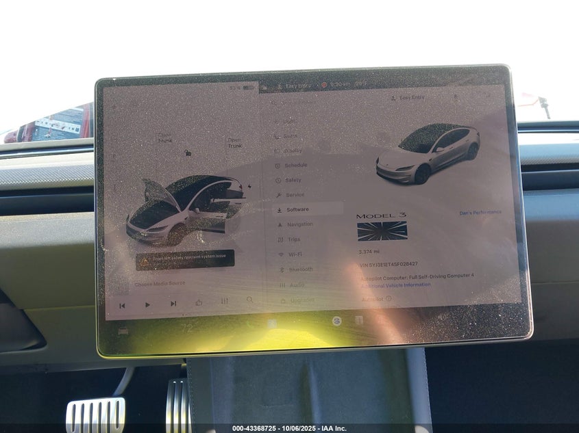 2025 Tesla Model 3 Performance VIN: 5YJ3E1ET4SF028427 Lot: 43368725