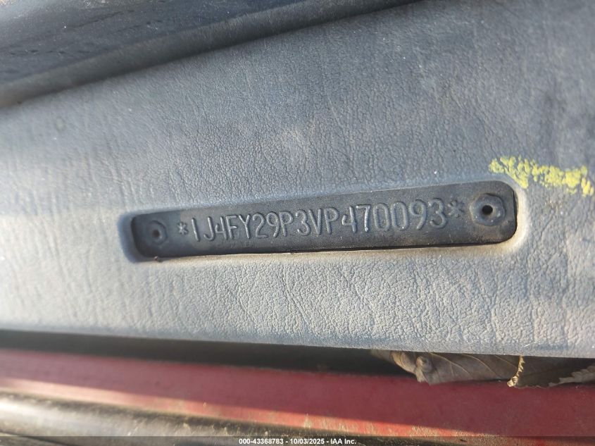 1997 Jeep Wrangler Se VIN: 1J4FY29P3VP470093 Lot: 43368783