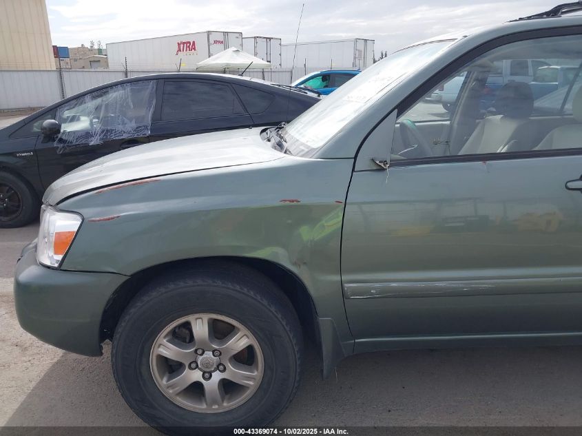 2006 Toyota Highlander V6 VIN: JTEDP21A660111852 Lot: 43369074