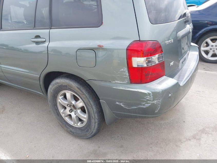 2006 Toyota Highlander V6 VIN: JTEDP21A660111852 Lot: 43369074