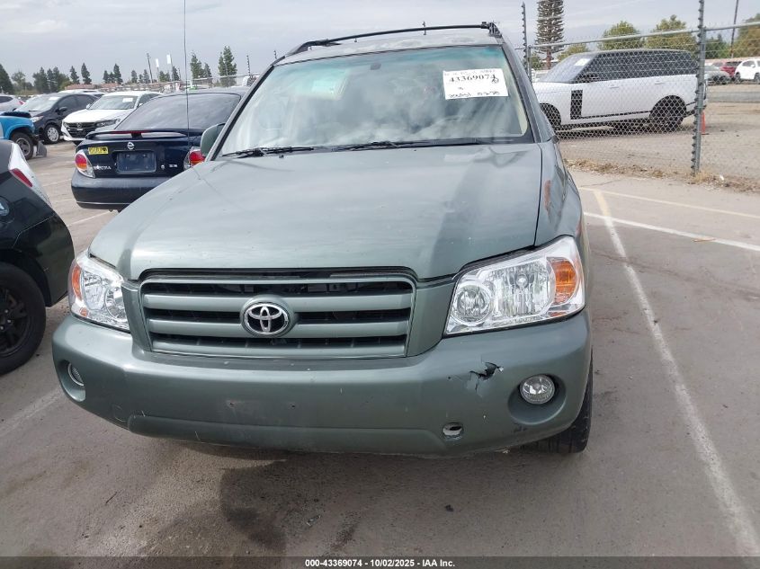 2006 Toyota Highlander V6 VIN: JTEDP21A660111852 Lot: 43369074